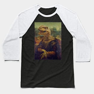 Mona Lisa Velociraptor Baseball T-Shirt